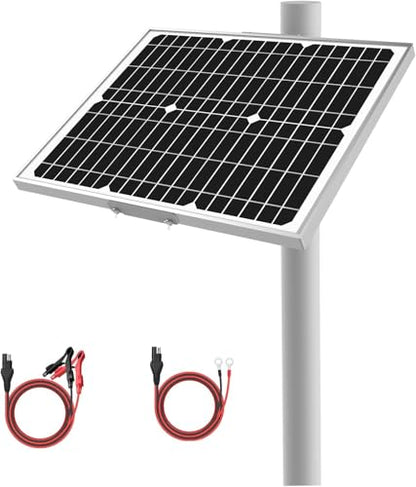 12V 20W Solar Battery Trickle Charger & Maintainer - Waterproof 20 Watt Solar Panel Built-in Ultra Smart MPPT Charge Controller + Adjustable Pole Mount Brackets for Pole Dia 1.5-3.0inch/40-80mm - size: BC-20W-PM PRO