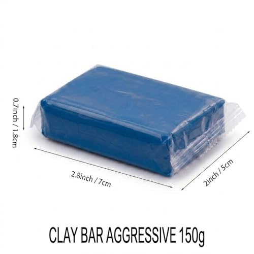 Rivali CAR Care-Aggressive Grade Detailing Clay Bar Kit, Blue, 4 x 150g Bars, 600g Total, Automotive Clay Bar for Heavy Contamination, Overspray, Rail Dust, Industrial Fallout, Paint, Glass & Wheels.
