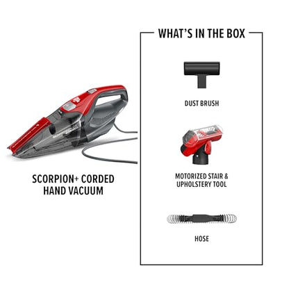 Dirt Devil Scorpion Plus Handheld Vacuum Cleaner,Powerful Suction,Lightweight,Includes Pivoting Stair and Upholstery Tool,Crevice Tool,Corded Portable Vacuum Cleaner,(Pack of 2) - size: One Size (Pack of 2)