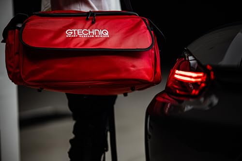 Gtechniq Detailer Bag for Cars, 26.8" x 9.8" x 11" | Organize Detailing Products & Polishing Machines, Configurable, Two Side Pockets with Elastic Retainer, Large Front Pocket