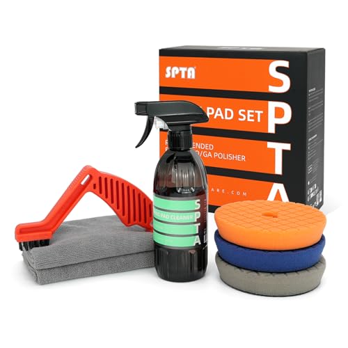 SPTA Pro Buffing Polishing Pads, 3Pcs 6.3 Inch Face for 6 Inch Backing Plate, Cutting Polishing Pad Kit, Compound Buffing Sponge Pads for Car Buffer Polisher Compounding Polishing and Waxing -SP150MIX - color: 3Pcs 6 Inch Buffing Sponge Pads, size: 6 Inch