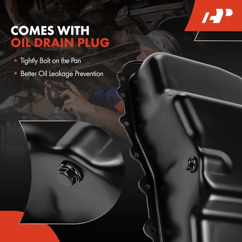 A-Premium Engine Oil Pan Sump with Drain Plug Compatible with Dodge Grand Caravan Caravan Dynasty Chrysler Town & Country New Yorker Imperial Plymouth Grand Voyager Voyager