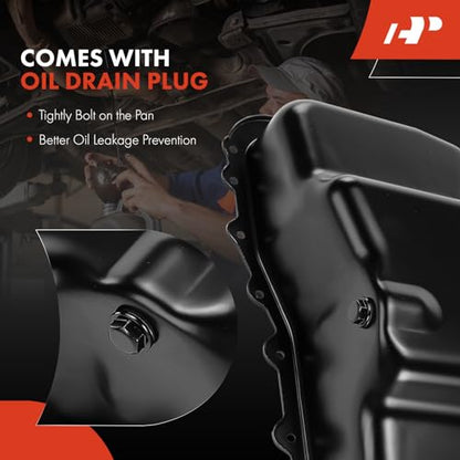 A-Premium Engine Oil Pan Sump with Drain Plug Compatible with Dodge Grand Caravan Caravan Dynasty Chrysler Town & Country New Yorker Imperial Plymouth Grand Voyager Voyager