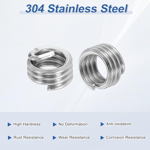 PATIKIL Wire Thread Inserts 1/4-20 UNC 1D 6.4mm, 20Pcs 304 Stainless Steel Helical Coiled Wire Screw Threaded Sleeve Sheath for Mechanical Equipment Automotive Repairs - size: 1/4-20 UNC, 6.4mm