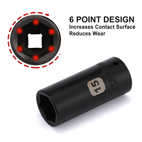 Mayouko 55PCS 1/4 Inch Drive Master Impact Socket Set, Metric/SAE, Deep/Shallow, 6 Point, CR-V, 5/32 Inch - 9/16 Inch, 4mm - 15mm, With Extensions,Adapters,Universal Joint - size: 55PCS With Accessory