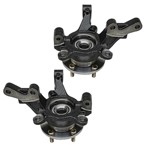 Detroit Axle - Front Steering Knuckles and Wheel Hub Bearings Struts w/Coil Spring Rear Shock Absorbers Replacement for Rear Drum 2007-2012 Dodge Caliber - size: 6AQU47791/ strut shock sway kit