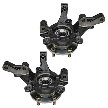 Detroit Axle - Front Steering Knuckles and Wheel Hub Bearings Struts w/Coil Spring Replacement for 2007-2012 Rear Drum Dodge Caliber - size: 4QU47790/ Big strut kit