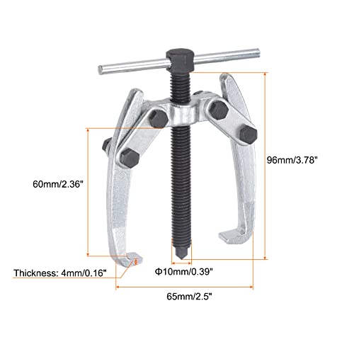 uxcell 2.5" 2-Jaw Gear Puller for Bearings, Pulleys Remove, High Carbon Steel Separate Lifting Device - size: 10mm - 65mm