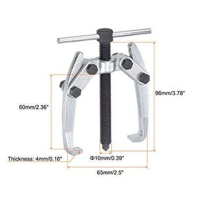 uxcell 2.5" 2-Jaw Gear Puller for Bearings, Pulleys Remove, High Carbon Steel Separate Lifting Device - size: 10mm - 65mm