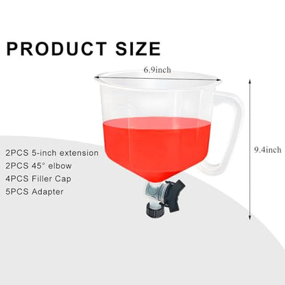 Coolant Funnel Kit 丨 15-Piece Set with 5 Adapters 丨 No-Spill Radiator Funnel 丨 for Cars & Light Trucks