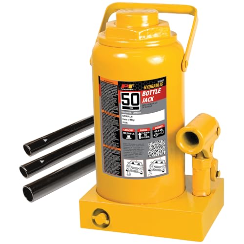 Performance Tool W1637 50 Ton (100,000 lbs.) Heavy Duty Hydraulic Bottle Jack - size: 50-Ton