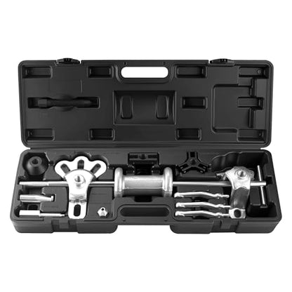 9-Way Slide Hammer Puller Set, Front Wheel Hub Bearing Remover & Rear Wheel Axle Hub Dent Shaft Puller Tool Kit Wheel Bearing Removal Tool(Black) - color: Black