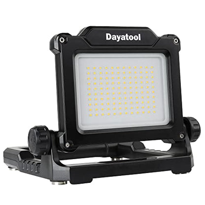 4000Lumens Work Flood Light Cordless Portable Rechargeable Led Work Lights with Magnet for Mechanic, Compatible with Dewalt 20v, Milwaukee,Makita 18v m18 Lithium Tool Battery, Black - style: Cordless Version-4K LM-Black