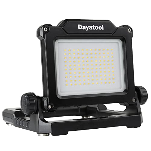 4000Lumens Work Flood Light Cordless Portable Rechargeable Led Work Lights with Magnet for Mechanic, Compatible with Dewalt 20v, Milwaukee,Makita 18v m18 Lithium Tool Battery, Black - style: Cordless Version-4K LM-Black