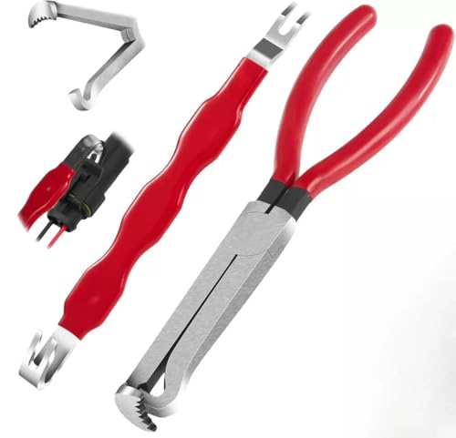 4 Pcs Electrical Disconnect Pliers Professional Set - Electrical Connector Pliers for Cars,Fuel Line Petrol Clip Pipe & Automotive Hose Trucks Repair with Rapid Disconnecto Electrical Tools (Red)