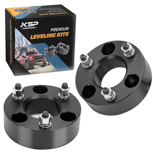 KSP 2.5" Leveling Kits for Ram 1500 2009-2026, 2pcs Front Lift Spacer Raise 2.5in Height for the Truck Chassis Frame, 2.5 Inch Aluminum CNC Strut Spacers fit Dodge Dakota 2005-2011, Raider 2006-2009 - size: 2.5"F, style: Front