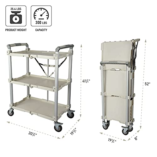 Olympia Tools 89-355 Pack N Roll Collapsible Service Cart, XL, 300LB Capacity, White - color: White, size: 300LB