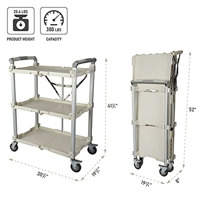 Olympia Tools 89-355 Pack N Roll Collapsible Service Cart, XL, 300LB Capacity, White - color: White, size: 300LB
