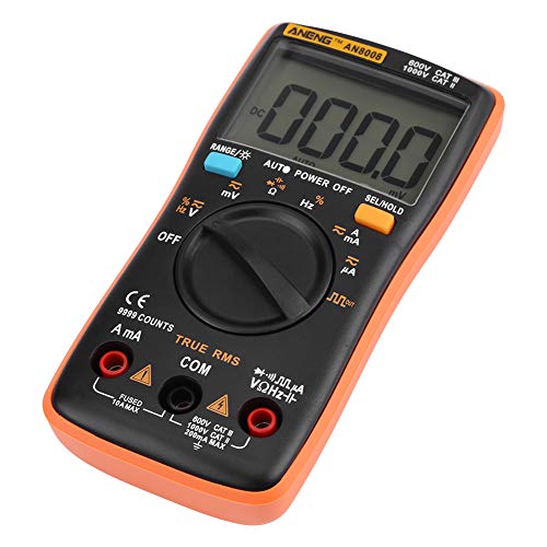Multimeter, AN8008 True-RMS Digital AC DC Voltage Ammeter Current Ohm Meter for Resistance Testing, Diode Testing