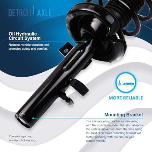 Detroit Axle - Front Steering Knuckles w/Wheel Hub Bearings Struts w/Coil Springs Assembly 2012-2013 Ford Focus 2.0L - size: 4QU47856/ Big strut kit