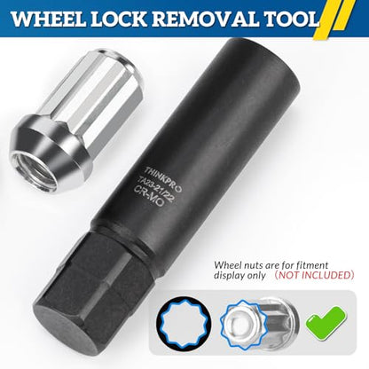 10 Spline Lug Nut Socket,TA23-21/22 10 Spline Lug Nut Key | 10 Point Wheel Lock Key Compatible with Bimecc 10-Spline Lug Nuts,21,22mm Hex Driv 10 Point Lug Nut Key - color: Ta23-21/22