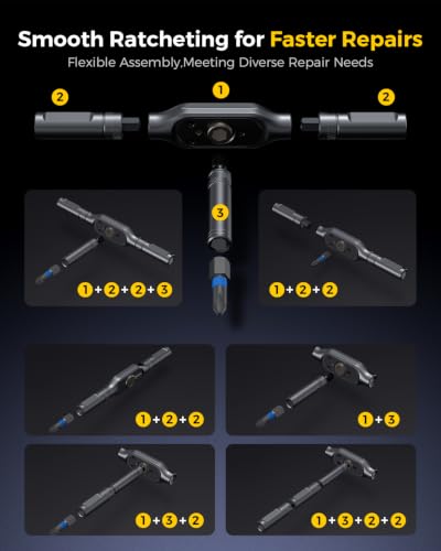 LIFEGOO Ratchet Screwdriver Set: 71 in 1 Magnetic Screwdriver Sets, S2 Steel Bits & Flexible Shaft Suitable for Precision Electronics, Furniture Assembly & Bicycle Repair Tools - size: 71 in 1