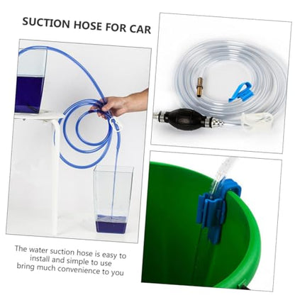 Manual Suction Hose Kit for Car and Water Transfer, Sturdy Siphon Pump with Guide Oil Tube, Practical Water Suction Hose for Automotive and Aquarium Use