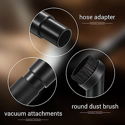 Honoson 3 Pcs 25 mm Vacuum Brush Attachment Round Dust Brush with 1-1/4 to 1-3/8 Inch Hose Adapter for 1.25 Inch Cleaner Vacuum Attachment Soft Bristle Replacement(PP Material)