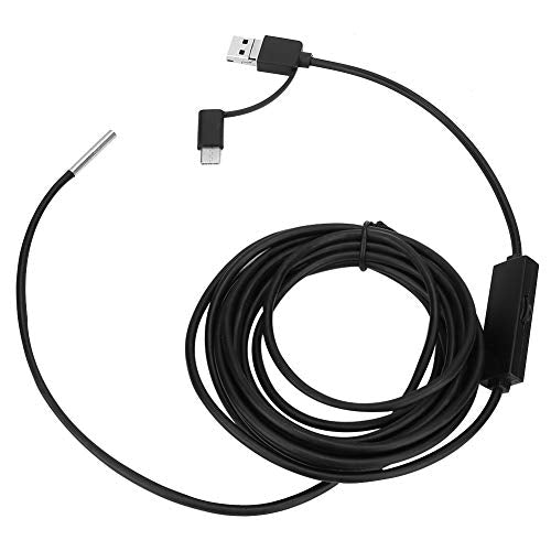 3 in 1 High Definition Endoscope Pipe Inspection Borescope TypeC USB Mobile Phone 3.9mm for Borescopes and Fiberscopes (5m Flexible Cord)