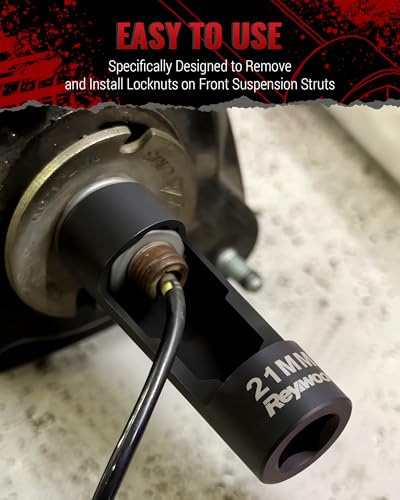Reywoo Strut Nut Socket Set, 8Pcs Suspension Strut Spreader Tool 16mm 18mm 19mm 21mm 22mm 24mm with 12 Point 1/2" Drive, Shock Absorber Socket for Easy Remove Strut Nuts