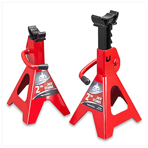Jack Boss Jack Stands 2 Ton (4,000 LBs) Lifting Car Stand, Fit Use for Cars Automotive Small Vehicles, Red, 2 Pack - style: 2T standard