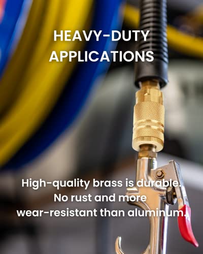 1/4-Inch Brass Female Industrial Coupler, 10 Pack | 1/4 Inch Air Hose Fittings, NPT Female Quick Connector, Air Coupler, For Professional Jobsites and Automotive Shops - size: 1/4 inch NPT Female Coupler, 10 Piece