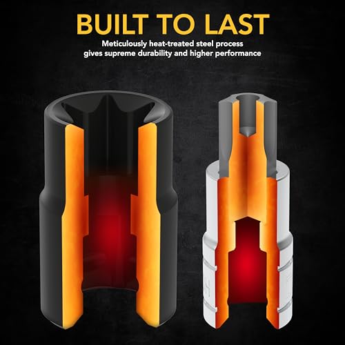 LEXIVON Premium Master HEX Bit Socket Set, Complete 32-Piece, SAE and Metric Set + Premium Master Torx Bit and Socket Set, 25-Piece, Bit Socket T8-T60 & E-Torx E4-E22