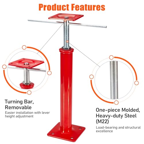4 Pack House Jacks for Leveling Crawlspace, 16" - 21" Height Range, 11023 lbs Max Load Capacity, House Floor Jacks Post Pole for Leveling - size: 16" - 21" (4 Pack)