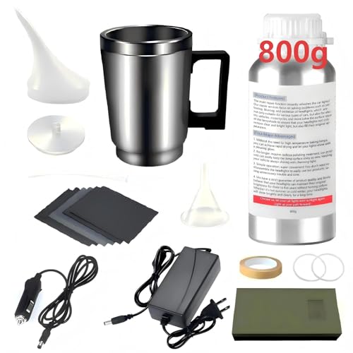 800g Headlight Restoration Kit,Car Headlight Glass Scratch Renovation Tool,Automobile Headlight Lens Polish Repair Tool with UV Block Coat to Remove Yellowing, Haze,Oxidation for Taillights,Foglights - size: XL