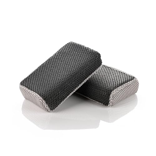 Koch-Chemie Clay Scrubber - Fast and Effective Removal of Paint Contaminants, Grime, Debris, and More - Clay Bar with Extra Scrubbing Power. Black/Ice Grey - 2-Pack