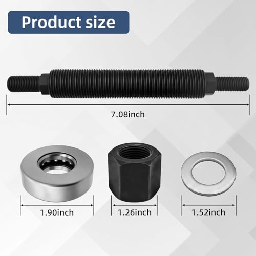 66515 Harmonic Balancer Installation Tool Kit for Chevy SBC BBC Cranks, Fits Chevrolet 350 Small Block Big Block Engines, Includes Threaded Rod, Nut, Washer and Thrust Bearing
