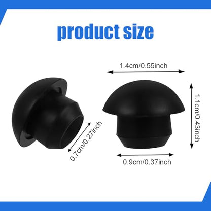 6PCS Bottle Jack Floor Jack Oil Filler Plug, 8mm Rubber Hydraulic Oil Filler Plug Bung, Universal Replacement Accessories Horizontal Jack Top Pressure Rod for Oil Reservoir Filler Hole (Black)