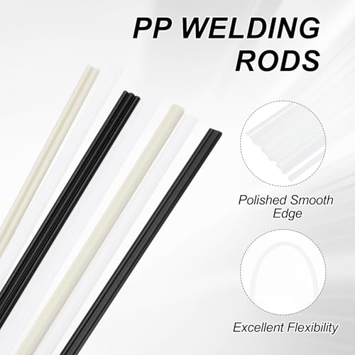 MECCANIXITY 20pcs Plastic Welding Rods, 8 Inch PP Welding Strips 3/16"x1/4" for Plastic Welder Soldering Tool Kit, Car Bumpers, Kayak Repair, White - size: 8 Inch x 3/16"x1/4"