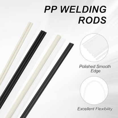 MECCANIXITY 20pcs Plastic Welding Rods, 8 Inch PP Welding Strips 3/16"x1/4" for Plastic Welder Soldering Tool Kit, Car Bumpers, Kayak Repair, White - size: 8 Inch x 3/16"x1/4"