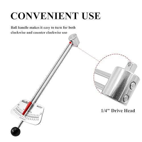MILMUMU 1/4" Drive Beam Torque Wrench Precision Instrument | Compatible with SAE and MM Bicycle and Automotive Wrench -0-80 Inch-Pounds, 0-9 Newton Meters