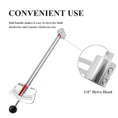MILMUMU 1/4" Drive Beam Torque Wrench Precision Instrument | Compatible with SAE and MM Bicycle and Automotive Wrench -0-80 Inch-Pounds, 0-9 Newton Meters