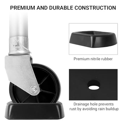 AR-PRO Jack Wheel Chock Stabilizer - Heavy Duty Rubber Travel Trailer Jack Caster Wheel Dock 6" Single Wheel Stopper for Boat RV Trailers and Caravans