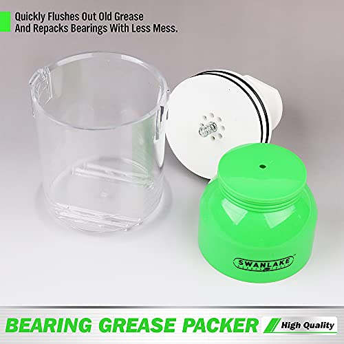 SWANLAKE GARDEN TOOLS Premium Bearing Packer Kit, Portable Handy Wheel Bearing Packer Tool, Effortlessly Flushes Old Grease and Repacks Wheel Bearings