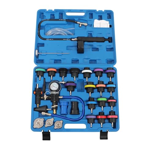 Silscvtt 28PCS Radiator Pressure Tester and Coolant Purge Refill Vacuum Kit for Cooling System Maintenance