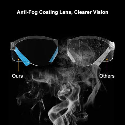 xaegistac Shooting Glasses Anti Fog -Shooting Range Eye Protection | Adjustable Safety Glasses with Z87.1 Certificated Impact Reistance - color: Blue Frame Clear Lens