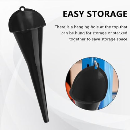 2PCS Oil Funnel,Oil Change Funnels, Universal Fuel Funnel with Long Neck, Multi-Function Engine Oil Funnel for Filling Oils Gas Lubricants Water Diesel and Fluids (Black)