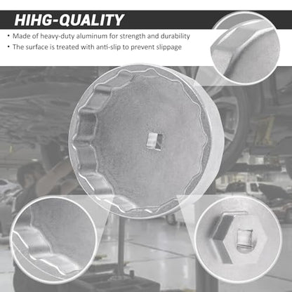 74mm 14Flutes Oil Filter Cap Wrench Removal Tool Socket Compatible with Mercedes Benz, Audi, Sprinter, VW, Porsche, Volkswagen, Mazda, Silver Heavy-Duty Aluminum - style: Aluminum