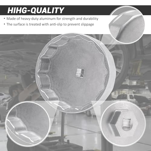74mm 14Flutes Oil Filter Cap Wrench Removal Tool Socket Compatible with Mercedes Benz, Audi, Sprinter, VW, Porsche, Volkswagen, Mazda, Silver Heavy-Duty Aluminum - style: Aluminum