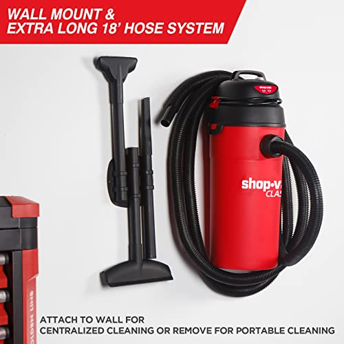 Shop-Vac 5 Gallon 5.5 Peak HP Wet/Dry Vacuum, Wall Mountable Compact Shop Vacuum with 18+7Ft Long Hose & Attachments, Ideal for Jobsite, Garage, Car & Workshop. 9522236 - size: 5 gallon